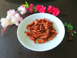 香辣里脊肉条  新文美食 